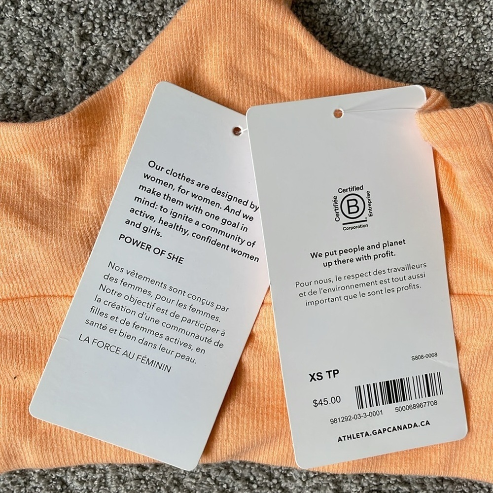 NWT Athleta Well Rested Rib Sleep Bra - Warm Sunset - Size XS - Picture 4 of 4
